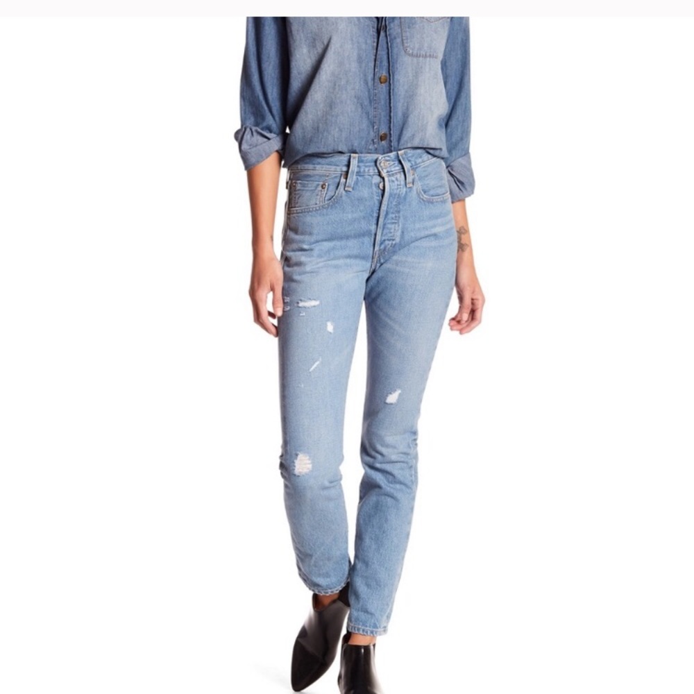 New [Levi’s] 501 High waist selvedge skinny jeans - Picture 2 of 8